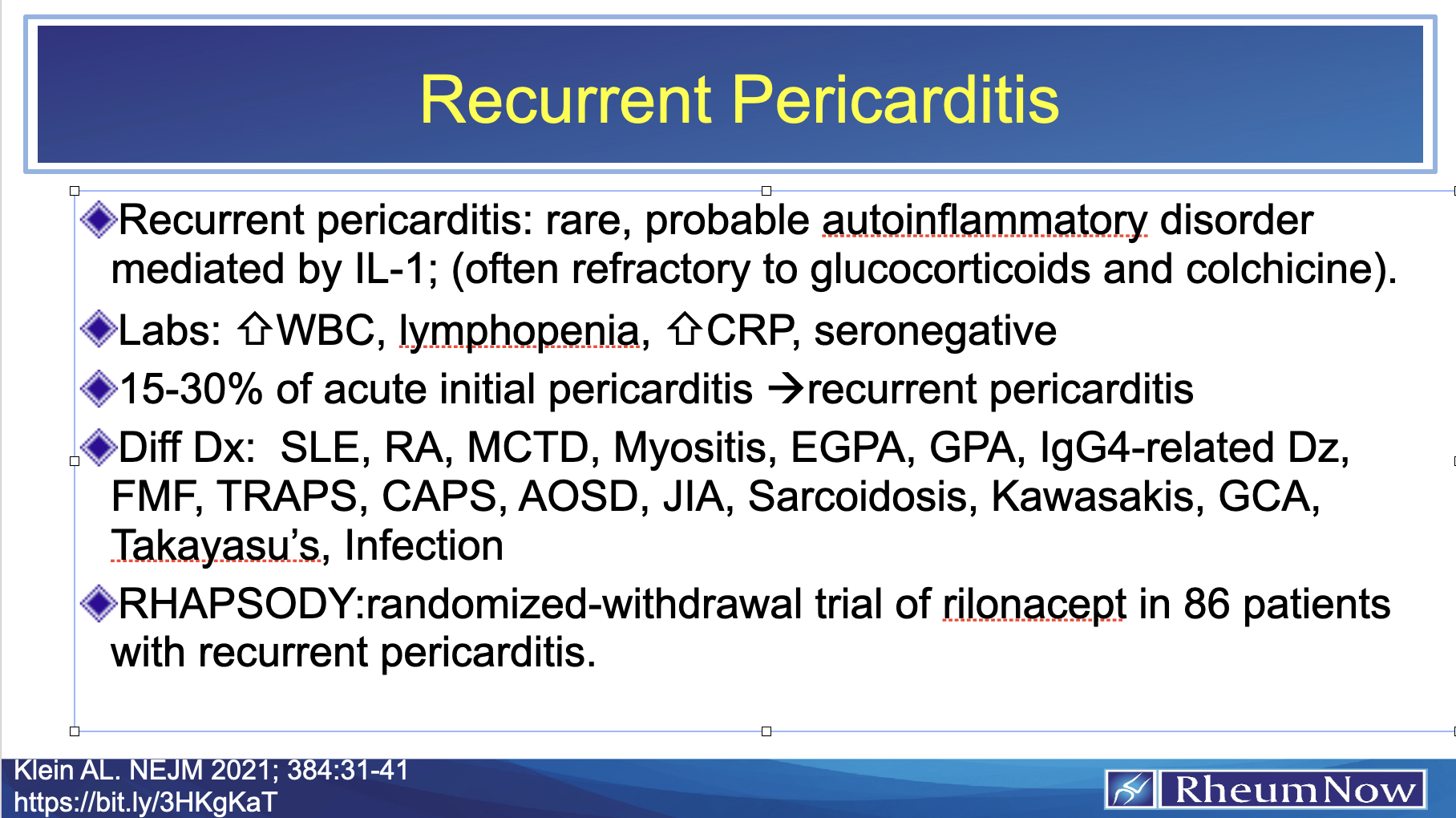 Recurrent Pericarditis | RheumNow